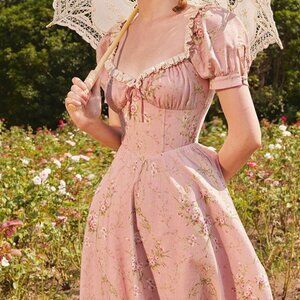 LaceMade Bridgerton Dusty Rose Corset Dress
